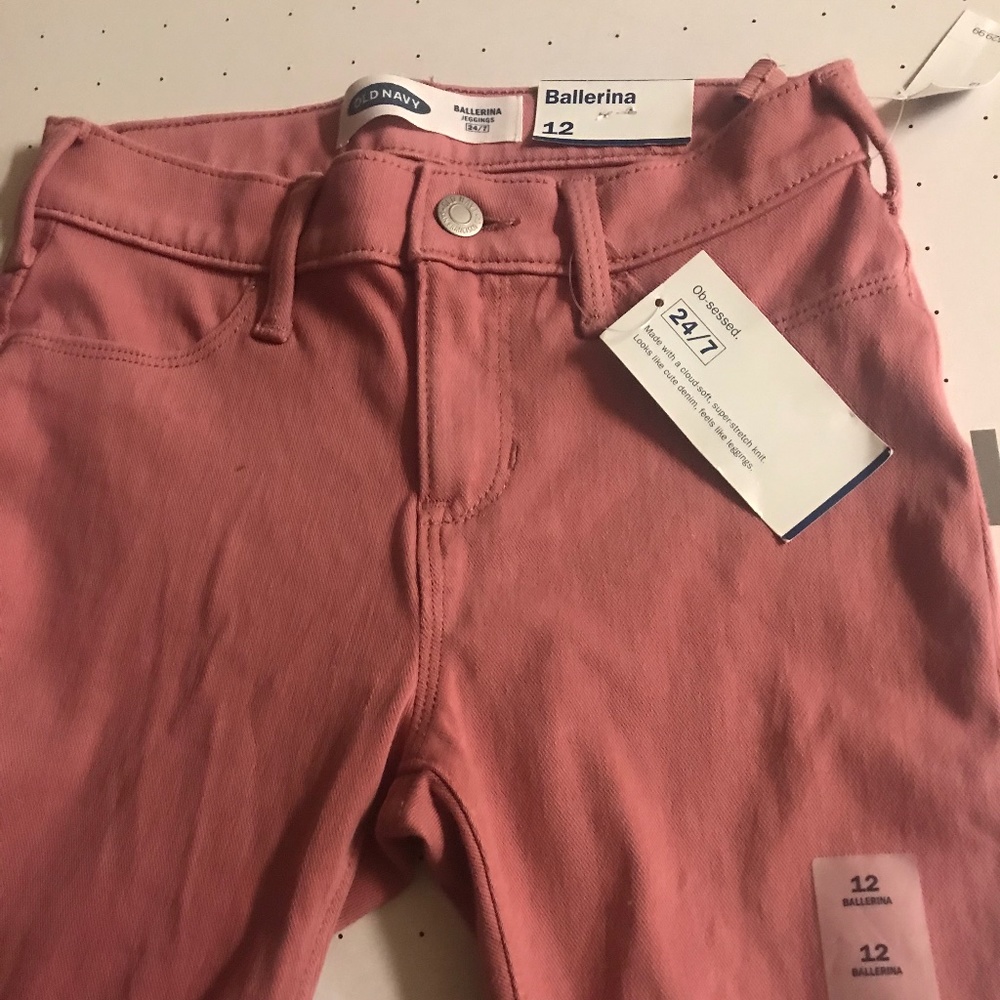 Girls pink pants size 12and Cameo size 14